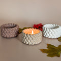 cableknit tealight candle holders